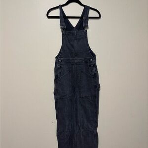 Madewell Straight-leg Black Denim Overalls